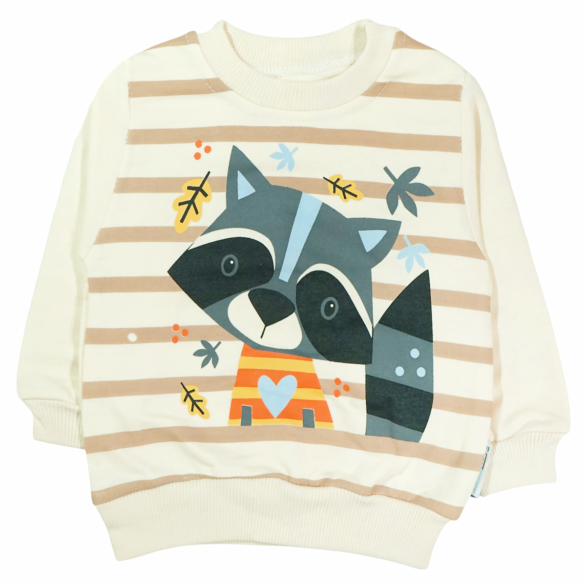 Μπεζ μπλούζα Softness Baby με λάστιχο στο λαιμό και καφέ παντελόνι για βόλτες