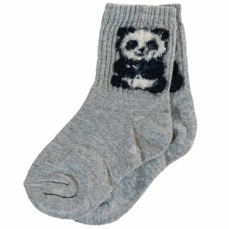 Γκρι κάλτσες Unlu Socks για αγόρι με σχέδιο panda
