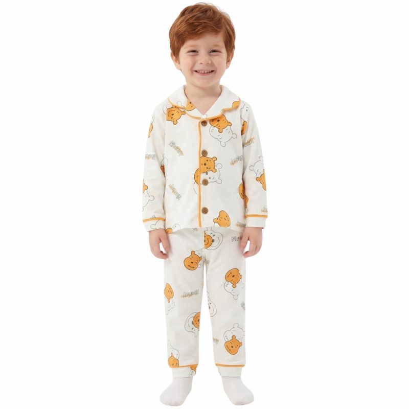 Dolas Kids πιτζάμα αγόρι εκρού με χαρούμενα αρκουδάκια για ήρεμο παιδικό ύπνο