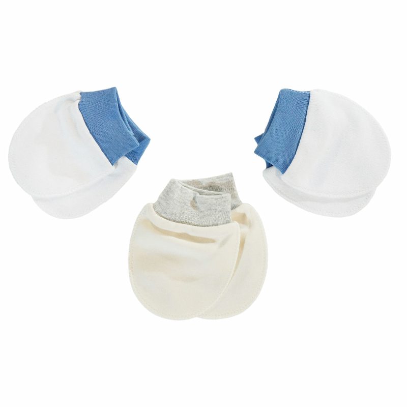 Baby Wear γαντάκια νεογνού εκρού με χρωματιστά λάστιχα για τις πρώτες εβδομάδες του μωρού