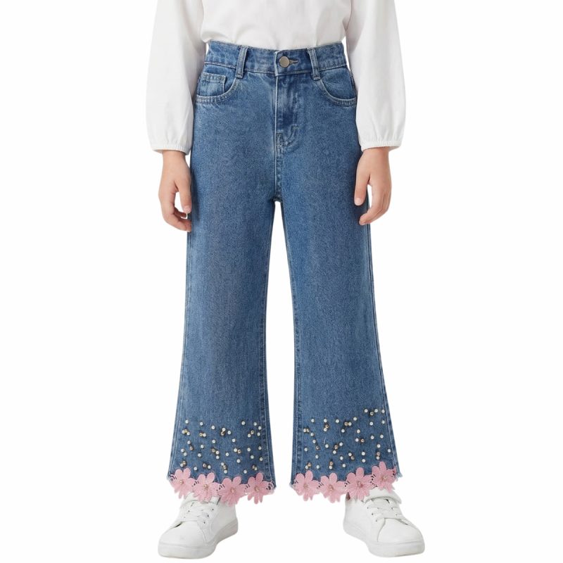 Μπλε τζιν culotte City Wear για κορίτσι με κουμπί και φερμουάρ