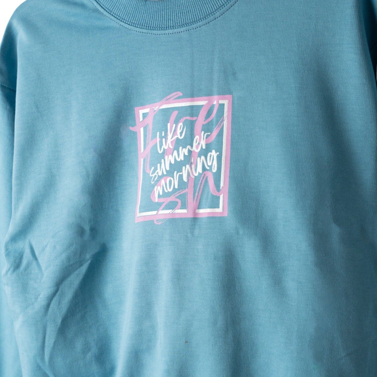 Πετρόλ παιδική μπλούζα Nek Like Summer Morning με τύπωμα για κορίτσι