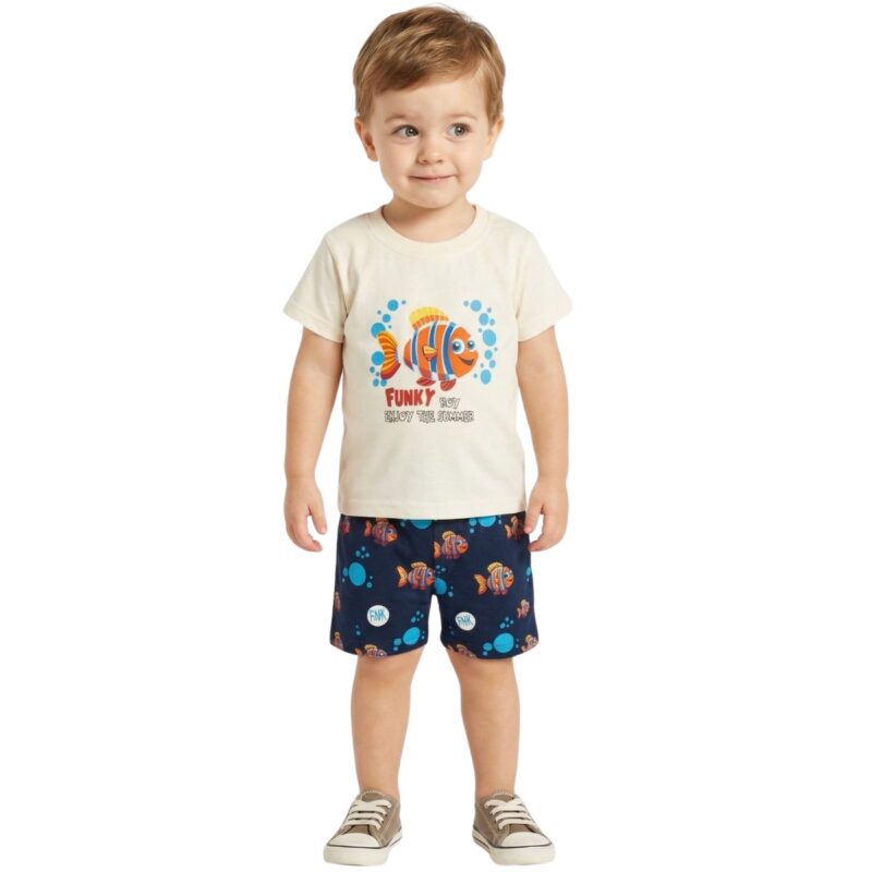 FunkY βρεφικό σετ μπλούζα με σορτσάκι «Aqua Tales» - Kidz.gr
