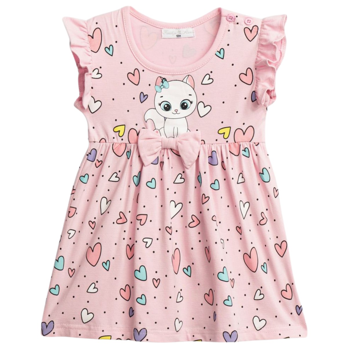 Βρεφικό αμάνικο φορεματάκι Funky με διακοσμητικό φιόγκο