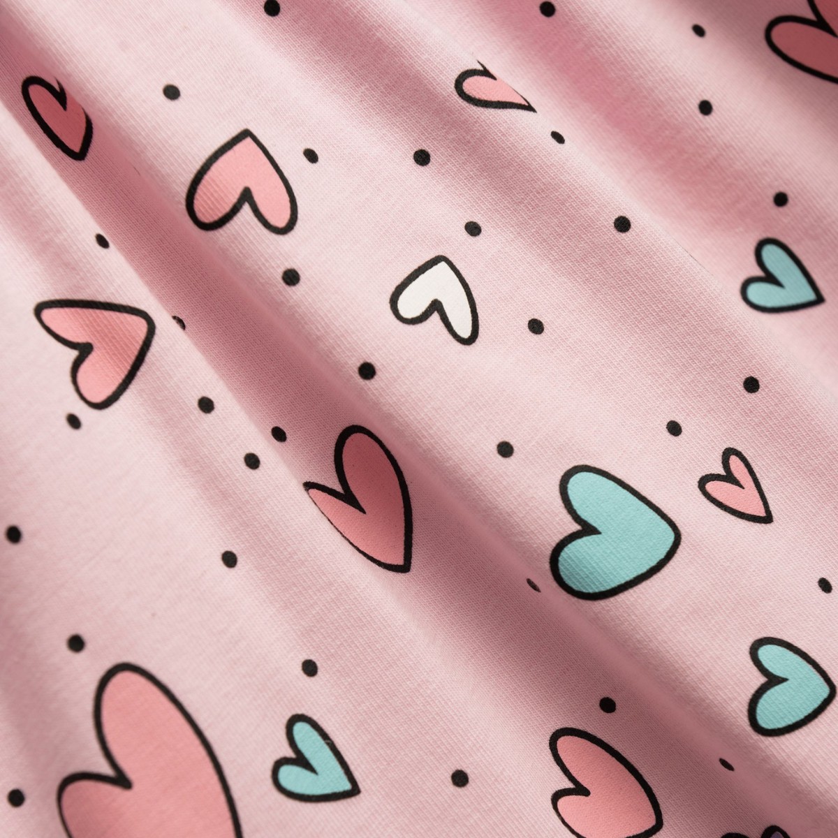 Βρεφικό φόρεμα Funky σε ροζ χρώμα με μοτίβο από καρδούλες