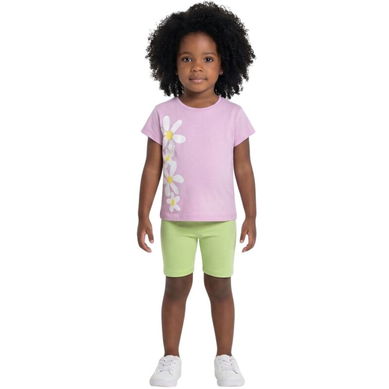 Nek ροζ σετ μπλούζα ποδηλατικό για κορίτσι με λαχανί ποδηλατικό κολάν