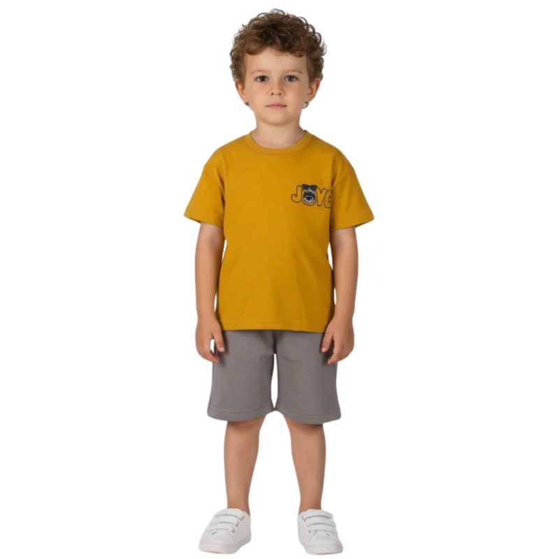 Σετ Joyce Mustard Shark μπλούζα σορτσάκι - Kidz.gr