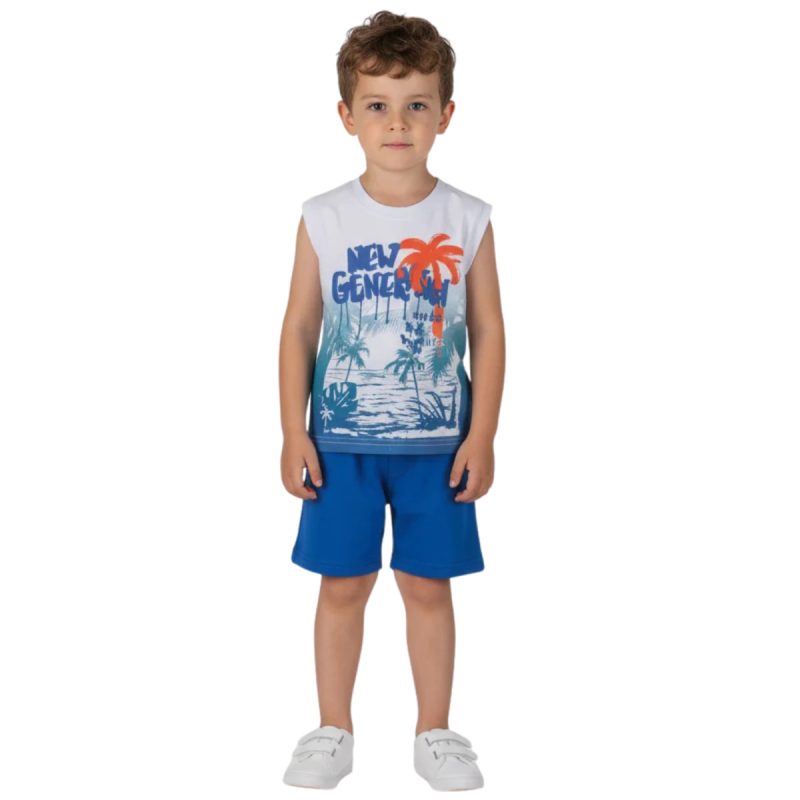 Σετ Joyce Blue Generation αμάνικη μπλούζα σορτσάκι - Kidz.gr