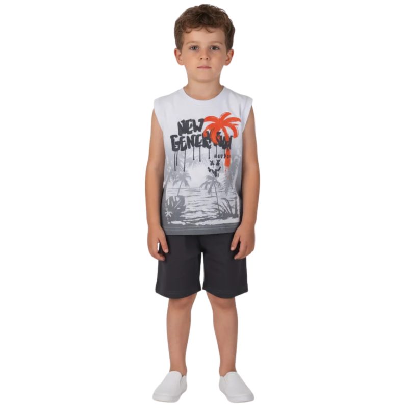 Σετ Joyce Gray Generation αμάνικη μπλούζα σορτσάκι - Kidz.gr