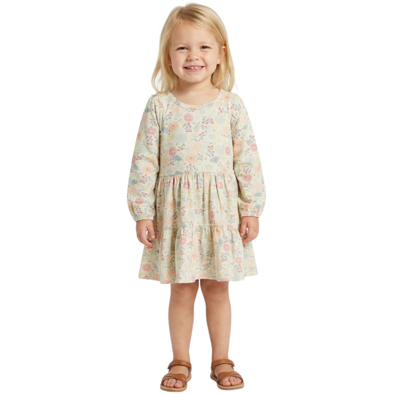 Difa Kids μακρυμάνικο φόρεμα από λεπτό ύφασμα «Garden Play»