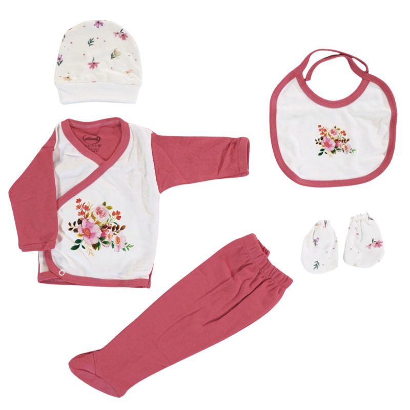 Misimosi Baby σετ δώρου για νεογέννητα πέντε τεμαχίων από λεπτό ύφασμα «Sweet Arrival»