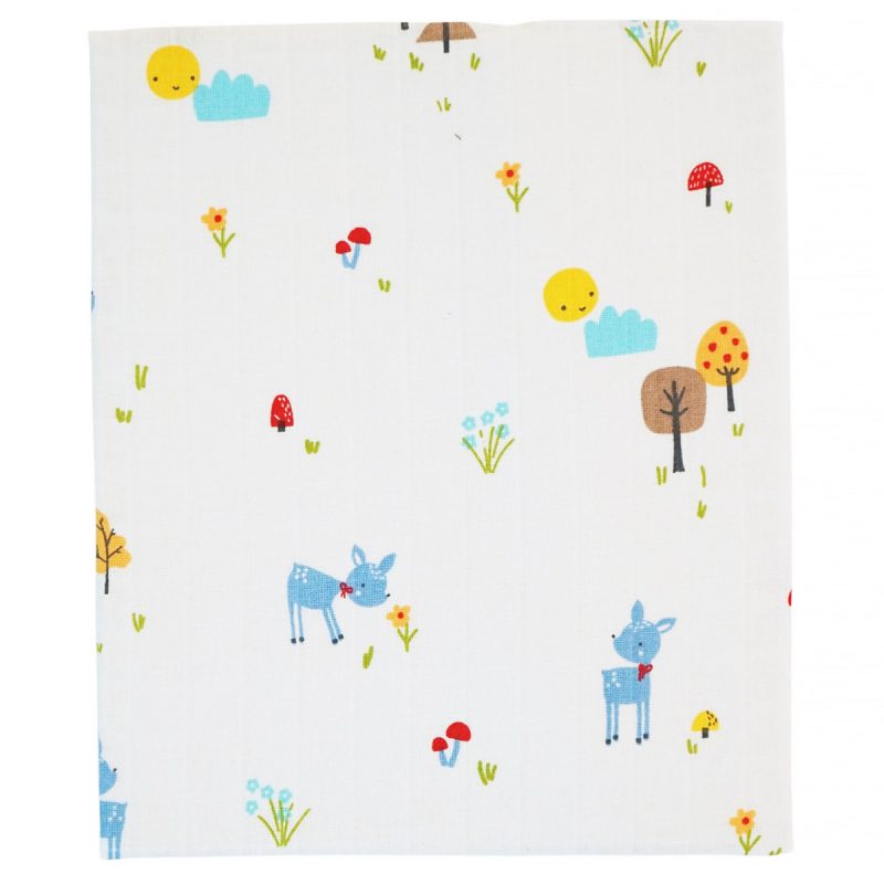 Gulunce Baby πάνα αγκαλιάς «Woodland Blue Tales» (0,86 m x 0,76 m)