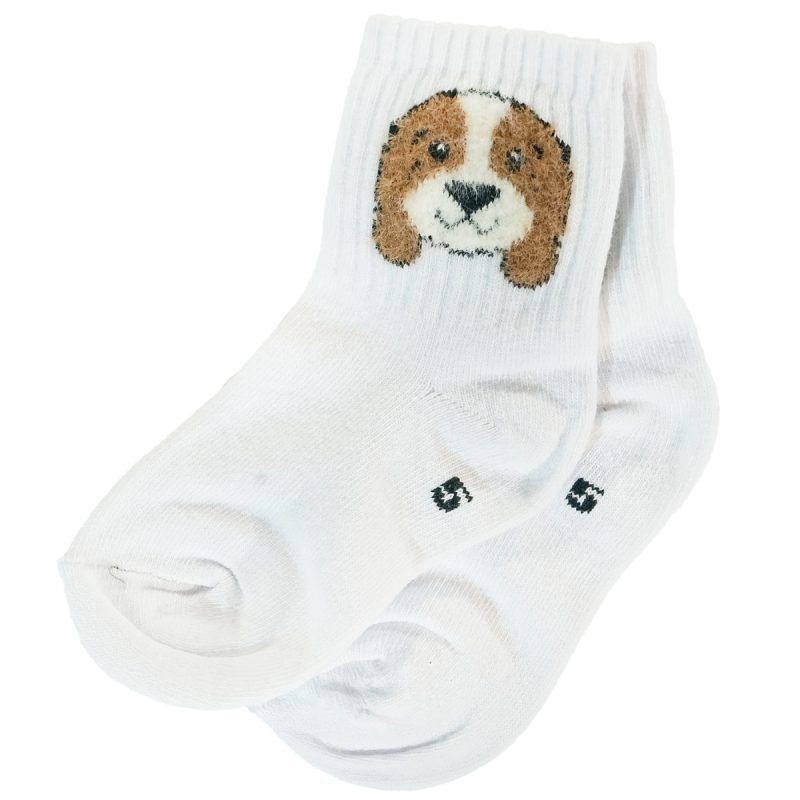 Unlu Socks παιδικές κάλτσες «White Puppy»