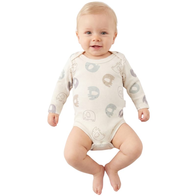 Nayinom μακρυμάνικο βρεφικό κορμάκι «Big Elephant»