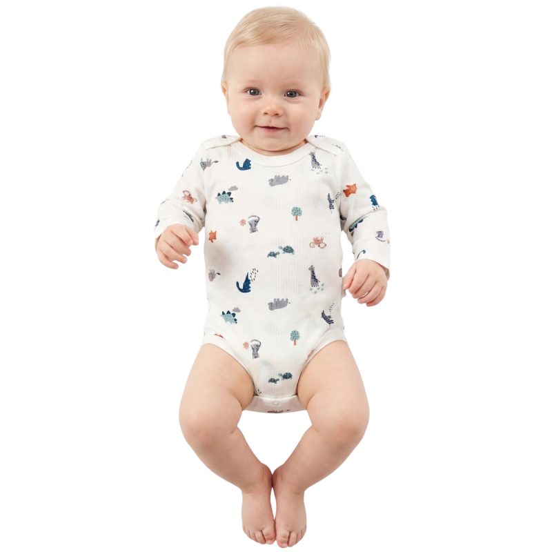 Nayinom μακρυμάνικο βρεφικό κορμάκι «Dino Friends»