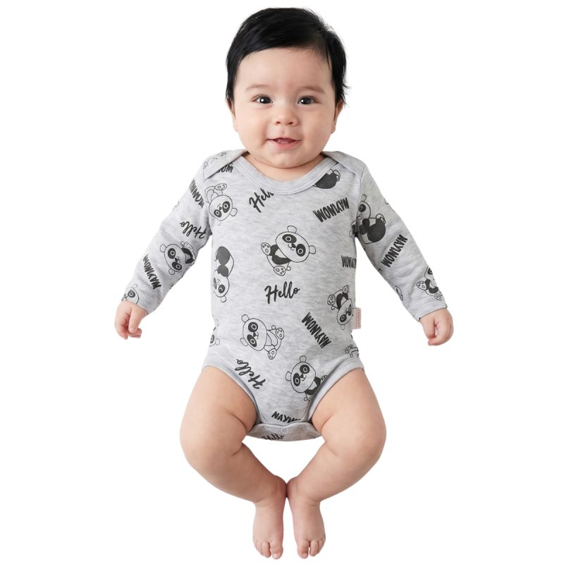 Nayinom κοντομάνικο βρεφικό κορμάκι «Panda Friends»