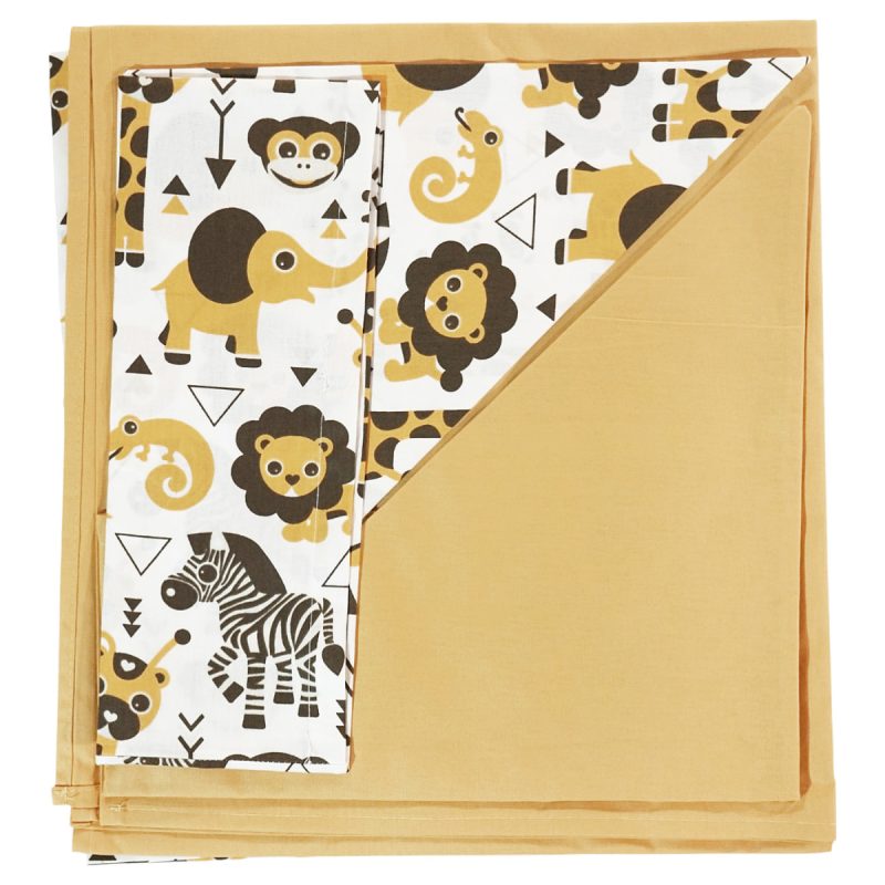 Little One σεντόνια 4 τεμάχια για κούνια «Safari Slumber» (1,10x1,60m & 0,45x0,34m)