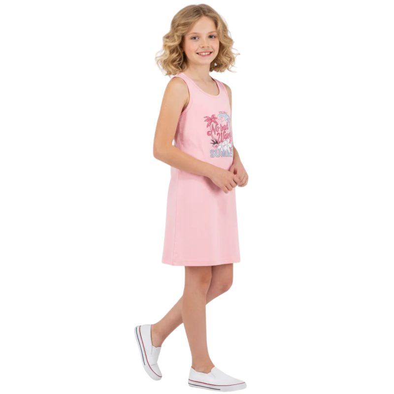 Joyce αμάνικο μακό φορεματάκι «Νο Bad Waves in Pink»