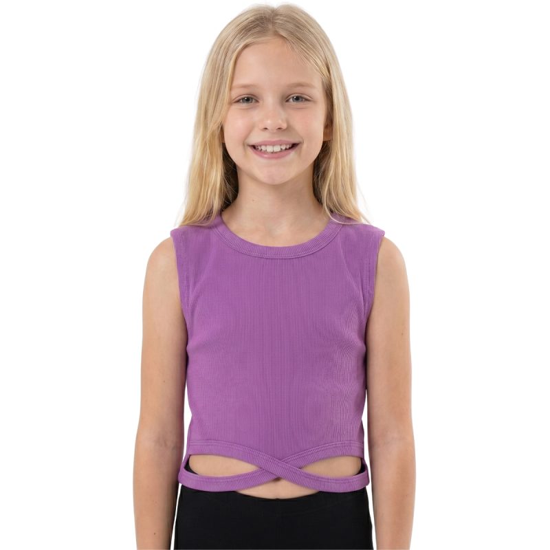 Joyce cropped αμάνικο μπλουζάκι «Purple Summer»