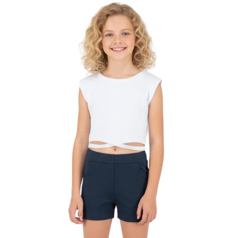 Joyce cropped αμάνικο μπλουζάκι «White Summer»