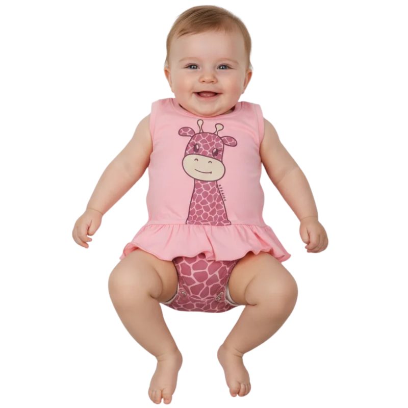 Dreams βρεφικό σετ μπλούζα με βρακάκι «Pink Sunny Giraffe»